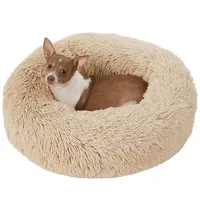 kennels pens Long Plush Dog Bed House Dog Mat Winter Warm Sleeping Cats Nest Soft Long Plush Dog Basket Pet Cushion Portable Pet Bed 221006