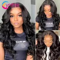Natural body wave human hair capless wigs Brazilian Frontal Wig 10-30Inch Lace Front Body HD Transparent 5X5 Closure for Women V part