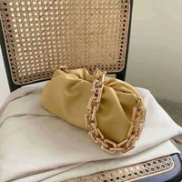 Bottegas Tassen Venetas Designer Pouch Bag Luxe dames koppeling Handtassen 2022 Nieuwe Koreaanse Xiaojing dezelfde dikke ketting gerimpelde wolkentas buitenlands