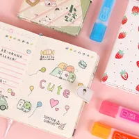 Sheets Creative Magnetic Buckle Notebook Diary Sketchbooks Students School Office Cute Cartoon Notebooks Stationery