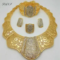 Earrings & Necklace Fani nigerian wedding woman accessories jewelry set Whole fashion african beads dubai gold color274b