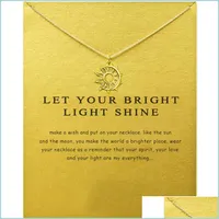 Pendant Necklaces Card Choker Necklaces With Gold Sier Moon And Sunshine Pendant Necklace For Fashion Women Jewelry Drop Del Vipjewel Dhfdj