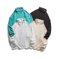 Herren -T -Shirts 2022/Herbst Koreanischer Stil Solid Color Rollkragenpullover Bottoming -Hemd