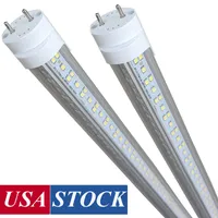 T8 T12 4FT LED Light Tubes 72W 7200LM 6500K Cold White Flourescent Tube Replacement 4 Row Ballast Bypass Dual-end Powered Clear Garage Warehouse Shop Lights oemled