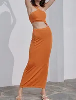 Frauenkleider schneiden gespaltene Oberschenkel asymmetrische lange Kleider aus