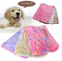 Dog Bed Mat Kennels Accessories Super Soft Fluffy Premium Fleece Pet Filt Flanell Throw For Dog Puppy Cat Paw Christmas Gift