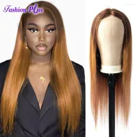 Inch Ombre Color Straight Hair Lace Front Wig 4 30 Transparent Brizilian Human Wigs For Black Women