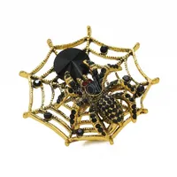 Black Crystal Spider Ring For Women Boho Exaggerated Spider Midi Finger Rings Halloween Party Jewelry Gifts
