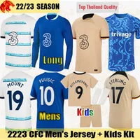 22 23 Soccer Jerseys Pulisic Mount 2022 2023 Sterling Werner Ziyech Football Shirt Kante Havertz Chilwell T. Silva Cucurella Jorginho Men Long Sleeve Jersey Kids Kit
