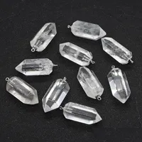 Pendant Necklaces Pendant Necklaces 2Pcs Pack 12X32Mm Clear Quartz Crystal Pendants Natural Semi-Precious Stone Irregar Shaped Diy Fo Dhvzp