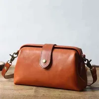 Retro Mini Shoulder Bags for Women Crossbody Bag Casual Multi-pocket Wallet Leather Handbag Cylindrical Tote Messenger Bag Gift G1248N