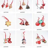 Christmas Decorations Sublimation Ornaments MDF Blank Round Square Snow Shape Thermal Transfer Printing Tree Pendant Decors