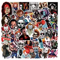 51pcs Halloween horrorfilm personages thriller moordenaar stickers graffiti kinderen speelgoed skateboard auto motorfiets fietssticker