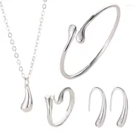 Necklace Earrings Set Drop Bracelet Fashion Electroplated Ear Ring Jewelry Drop-Type Four-Piece