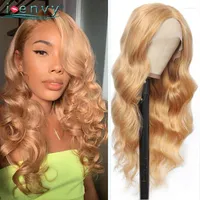 Honey Blonde Lace Front Wigs 13X4 Body Wave Colored Transparent Wig Peruvian Remy Curly Human Hair