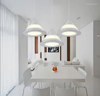 Pendants lampes modernes minimalistes du restaurant LED Light Bar Dining Room Room Lamp Creative Chandelier ACRYLIC ÉCLAIR