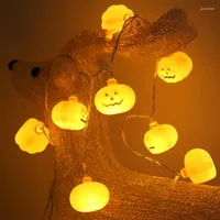 Strängar halloween dekorationer 10 led strängljus pumpa spöke semester belysning rum trädgård inomhus