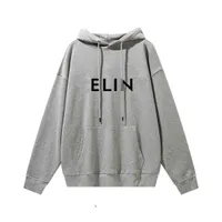 Men&#039;s Hoodies Brand Fashion New CLINE Letter Printed Hoodie Loose Autumn And Winter Long Sleeve Hoodie For Men And Women Gray