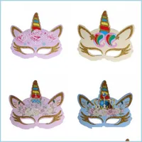 Parti Maskeleri 6 PCS Altın Toz Renk Maskesi Çocuklar Cosplay Parti Maskeleri Festivali Doğum Günü Dekorasyon Ders MTI Stil Drop Teslimat 2021 Dhdro