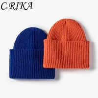 BeanieSkull Caps Autumn Winter Outdoor Casual Knitted Hats For Women Warm Plus Thicken Wool Beanies Hat Female Fashion Solid Skullies 221006