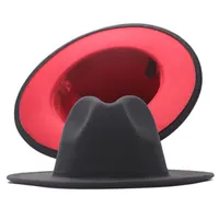 Classic Two Toned Wool Felt Fedoras Hat for Men Women Jazz Cap Wide Brim Church Derby Flat Hat by Fedex257n
