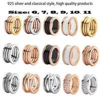 high quality Cluster Rings Bulgarian S925 silver ceramics jewelry Love ring designer men and women gift engagement statement rin224E