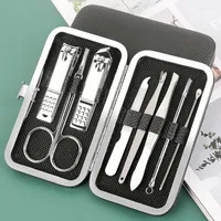 Nail Art Kits 8PCS Professional Cutter Pedicure Scissors Stainless Steel Eagle Hook Portable Manicure Clipper Care Tool Set