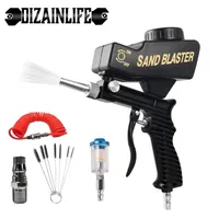 Spray Guns Adjustable Sandblasting 90 Psi Portable Sand Blaster Paint Machine Gravity Pneumatic Small Handheld Blasting Set 221007