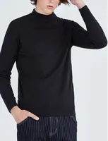 Maglione a dolcevita a colore solido maschile / manica lunga leggera