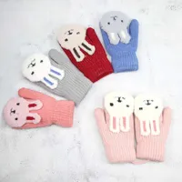 Children's Fingerless Gloves 4-8 Years Winter Mittens Children Boys Girls Knitted Gloves Cute Rabbit Warm Full Finger Mittens Baby Gloves For Children T221006