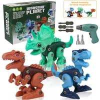 Model Building Kits Toys Take Apart Dinosaur Toy Stem Learning Educational construction Assemble Sets with Electric Drill