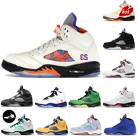 Top 5 5s men basketball shoes Trophy Room Blue suede White Cement pro star mens sneakers women trainers