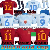 2022 Koszulki Pucharu Świata Hiszpania Domowa koszulka piłkarska Espana Soccer 22 23 Ansu Fati Asensio Morata Ferran Koke Gavi Football Mundlifs Fan Wersja Koszulki