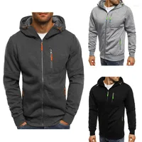 Men's Hoodies Sports Sweatshirts For Men Strong Fitness Casual Streetwear European Style Hooded Coat Zipper Up Solid Warm Office Male
