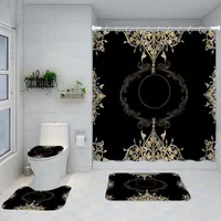 Klassischer Buchstaben gedruckter Duschvorhänge Designer Druck Badezimmer Vorhang Home Toilettenabdeckung Matte Bad Vorräte tfau