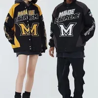 Mens Jackets American autumn Y2K design motorcycle jacket men and women loose ins hiphop racing baseball uniform embroidered top 221006