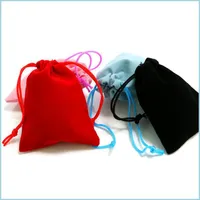 Bolsas de joyas bolsas 100pcs 5x7 cm Veet Dstring Pouch Bag/Jewelry Bag Christmas/Boded Gift Bols