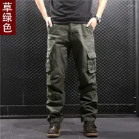 Men's Pants Live Pure Cotton High Quality2022Spring And Autumn Casual Men's Overalls Trousers Multi-Bag Cropped
