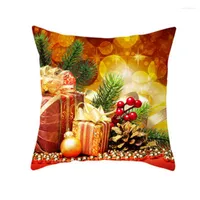 Christmas Decorations 44x44cm Cotton Linen Pillow Case Touch Home Comfortable Happy Year 2022 Xmas Gift 5z
