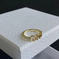 Designer jewelry luxury love ring gold rings nail band for women letter Diamond fashion classic simple personality index finger female jewelrys Anniversary Gift