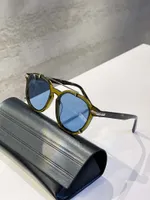Nowe luksusowe designerskie okulary przeciwsłoneczne Butikowe męskie okulary przeciwsłoneczne Blacksuit RI Seria Metalowa octan z pilotażowym kształtem