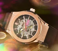 Gear Skeleton Dial Men Stopwatch montre un mouvement automatique Self Winding Sapphire Glass Super Pr￩sident Classious Luxurious Wristwatch Cadeaux de No￫l pr￩f￩r￩s