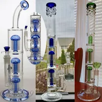 BIG Straight Hookahs Glass Bongs with Arm Tree Percs Matrix Percolator Water Pipe Boro Dab Rigs Thick Smoking Bubbler with 18mm Joint