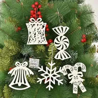 Christmas Decorations Tree Pendant Snowflake Flakes Shaped Drop Ornament Set Xmas Year Party Home Hanging Decoration Supplies