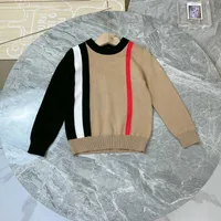 Pullover 2022 Fall Kids Cloths Designer Sweater Wool Wool Tops Tops Children's Clothing Stripe Autumn Luxury Boy Cloths L221007