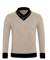 Pull de travail chaud 2022 Autumnwinter New Men's Wool Blend en V Leck Pullover