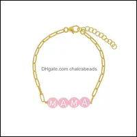 Charm Bracelets Charm Bracelets Lovely Pink Girls Polymer Clay Letters Chains For Women 2021 Jewelry Boho Bracelet Bangles Pseras Muj Dhv9S