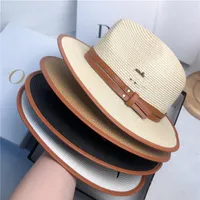 Wide Brim Straw Hat Mens Summer Latest Beach Cap Unisex Womens Outing Sun Hats Fashion Street Daily Caps3248