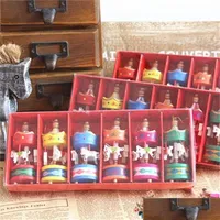 파티 호의 파티 선호도 도매 컬러프 미니 회전 목마 말 장식용 목재 말 장난감 소년과 여자 만화 패션 디자인 1 DHZC3