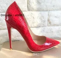 Red-Bottoms sandals Christians 2019 Fashion Red Crocodile Patten Pointed High-heeled Brand Red Shallow Wedding Dress Shoes Stone-strip lkT